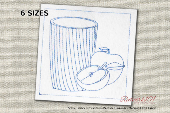 Apple Juice with Glass Lineart Review for Seasonal Embroidery