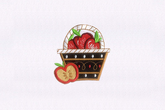 Basketful Red Apples Embroidery Design Review