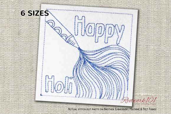 Colorful Holi Celebrations Redwork Review
