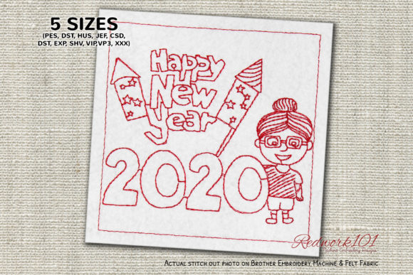 Cute Girl with Fire Crackers Redwork Review