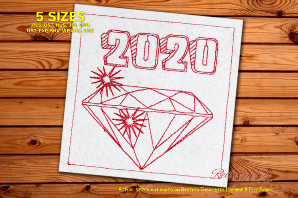 Diamond New Year Pattern Redwork Review