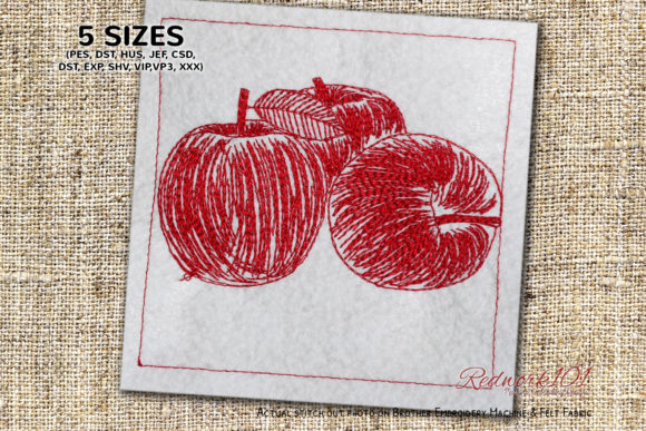 Fresh Apples Redwork Embroidery Design Review