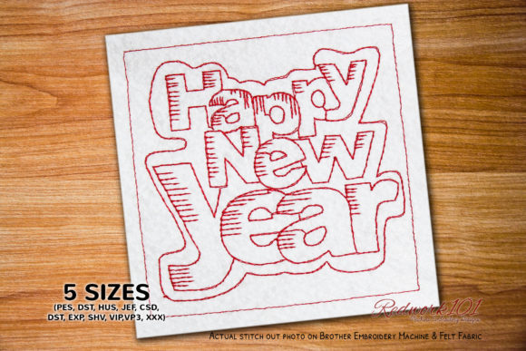Happy New Year Design Redwork Review
